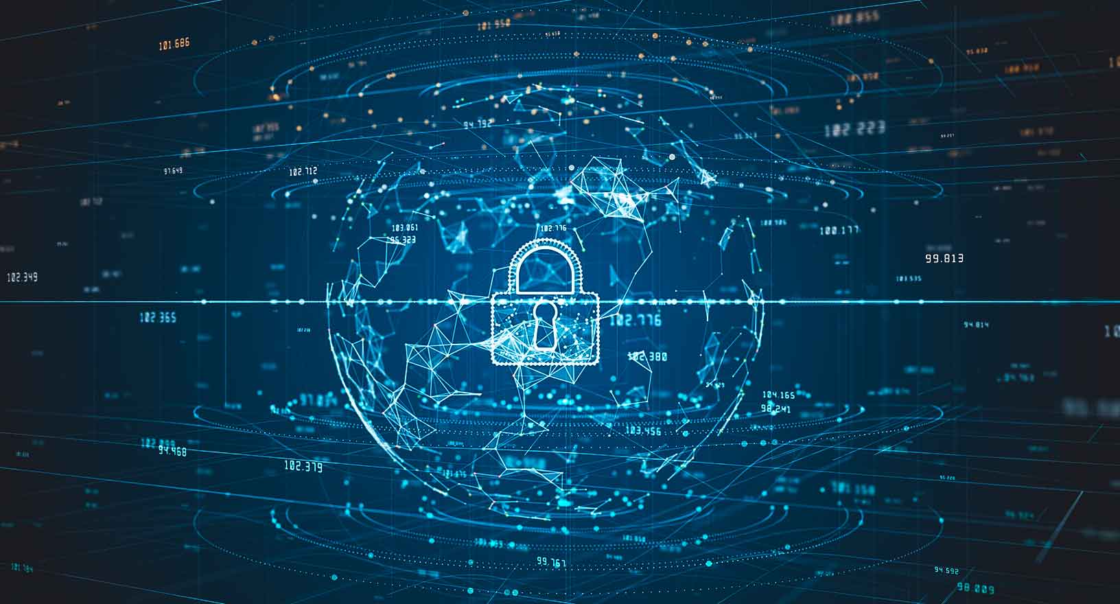 Schlosssymbol für Cybersicherheit der digitalen Daten