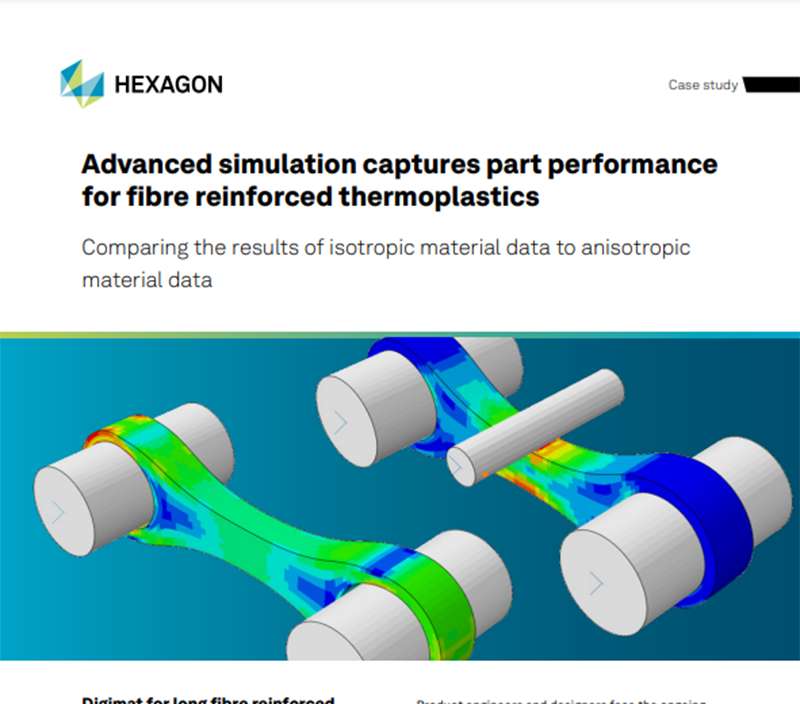 Image de la couverture avant de l’étude de cas Advanced simulation; capture les performances des pièces pour les thermoplastiques renforcés de fibres (PDF)