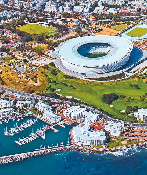 Vista aerea di Città del Capo, Sudafrica.