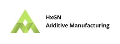 Icon and heading for HxGN Additive Manufacturing, icon is displayed in green