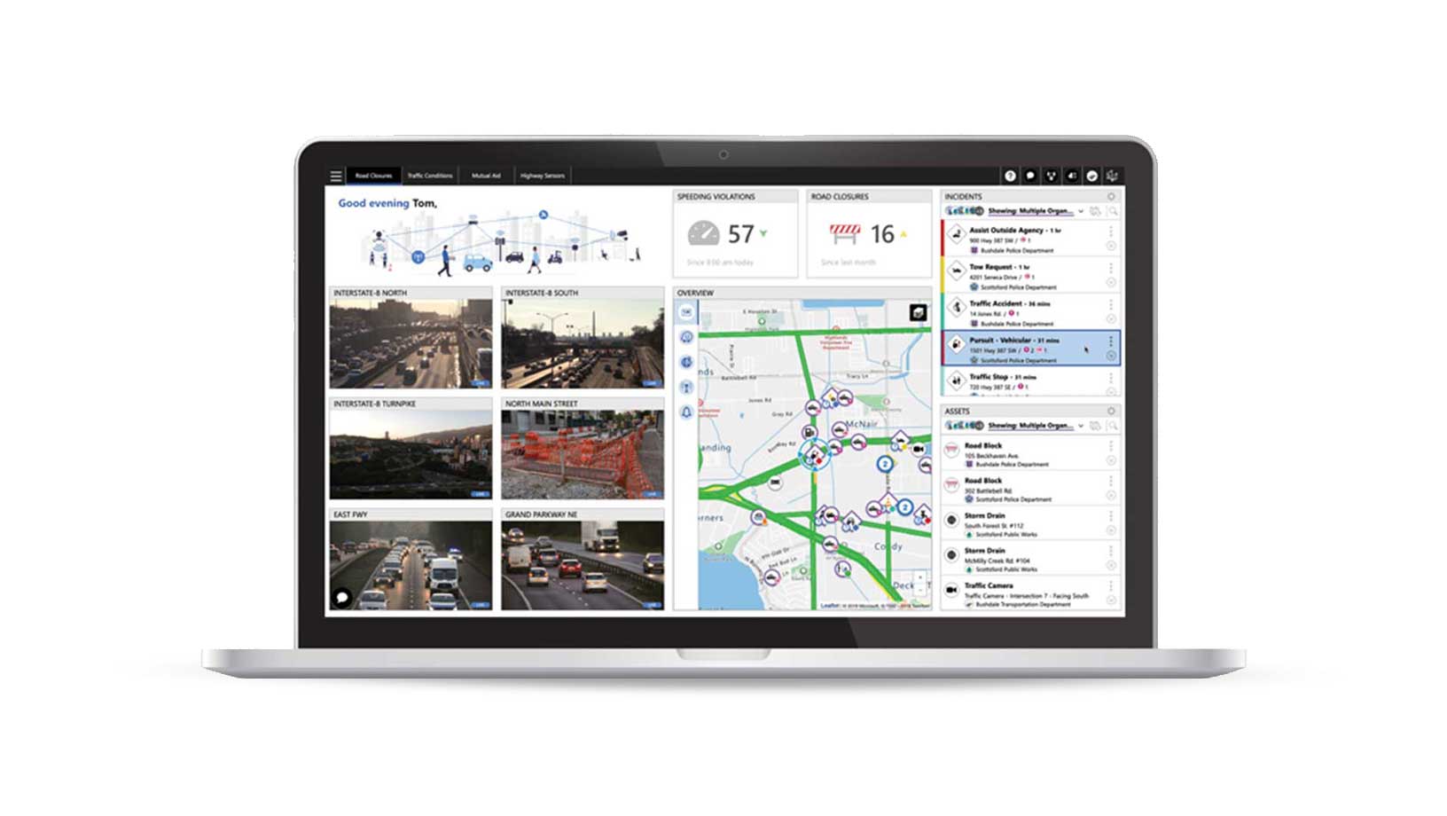 Schermata di un PC che mostra l'interfaccia di collaborazione urbana HxGN Connect di Hexagon