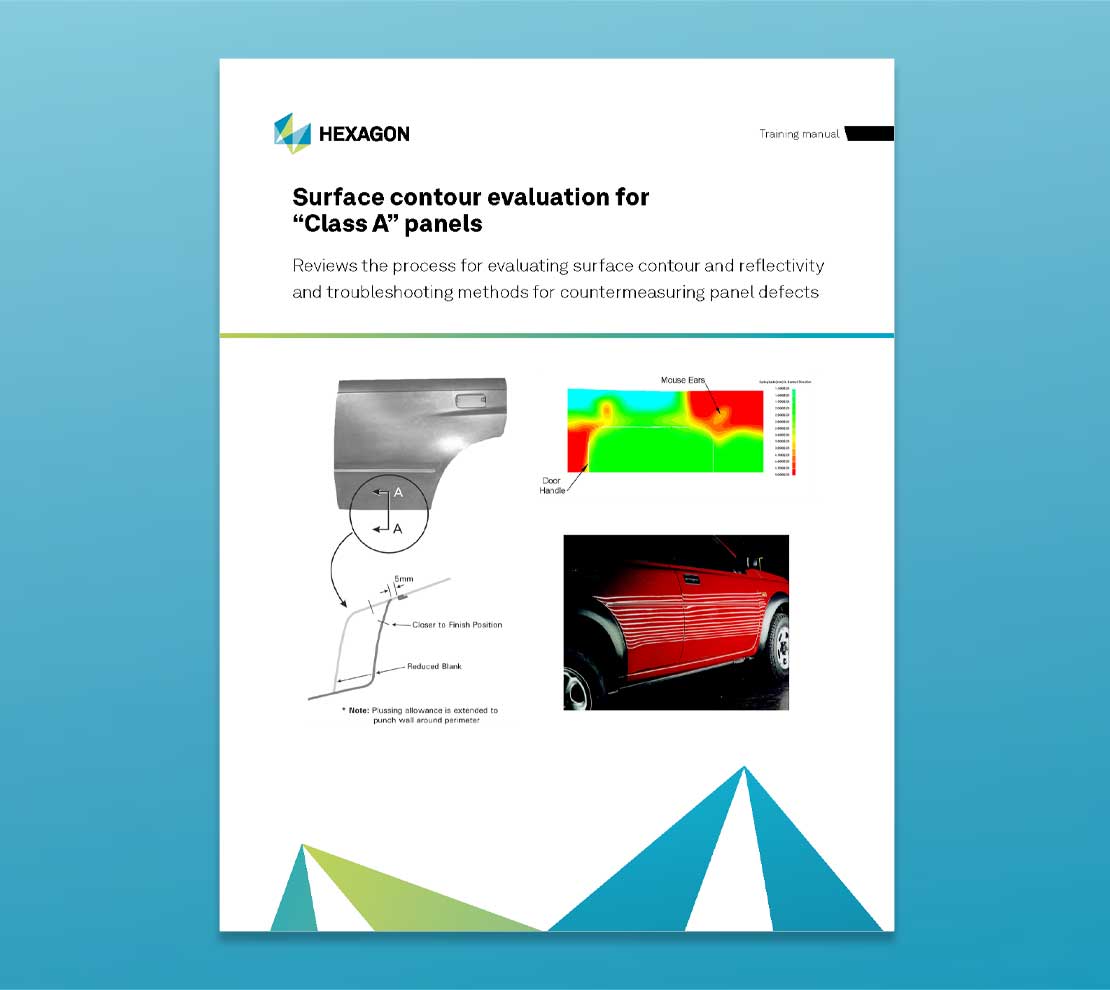 Close up of the training material front cover for surface contour evaluation for “Class A” panels
