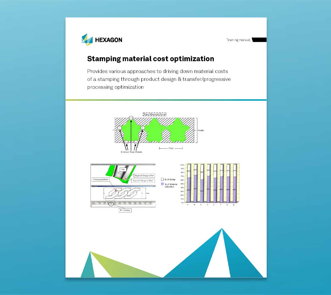 Close up of the training material front cover for Stamping Material Cost Optimisation