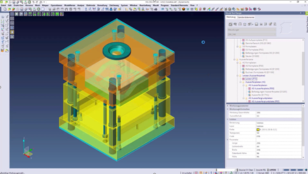 Mold basese being constructed in simulation software