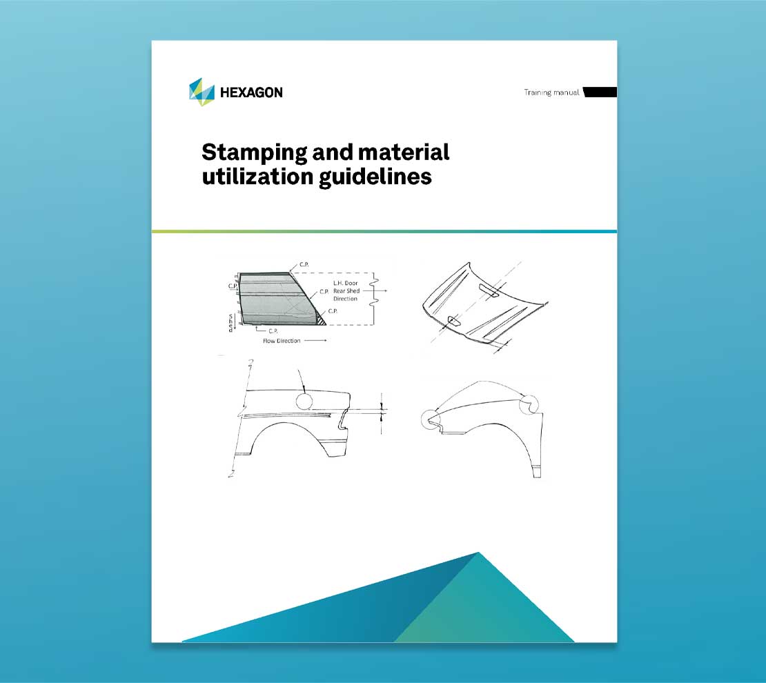 Close up of the training material front cover for Stamping and Material Utilization Guidelines