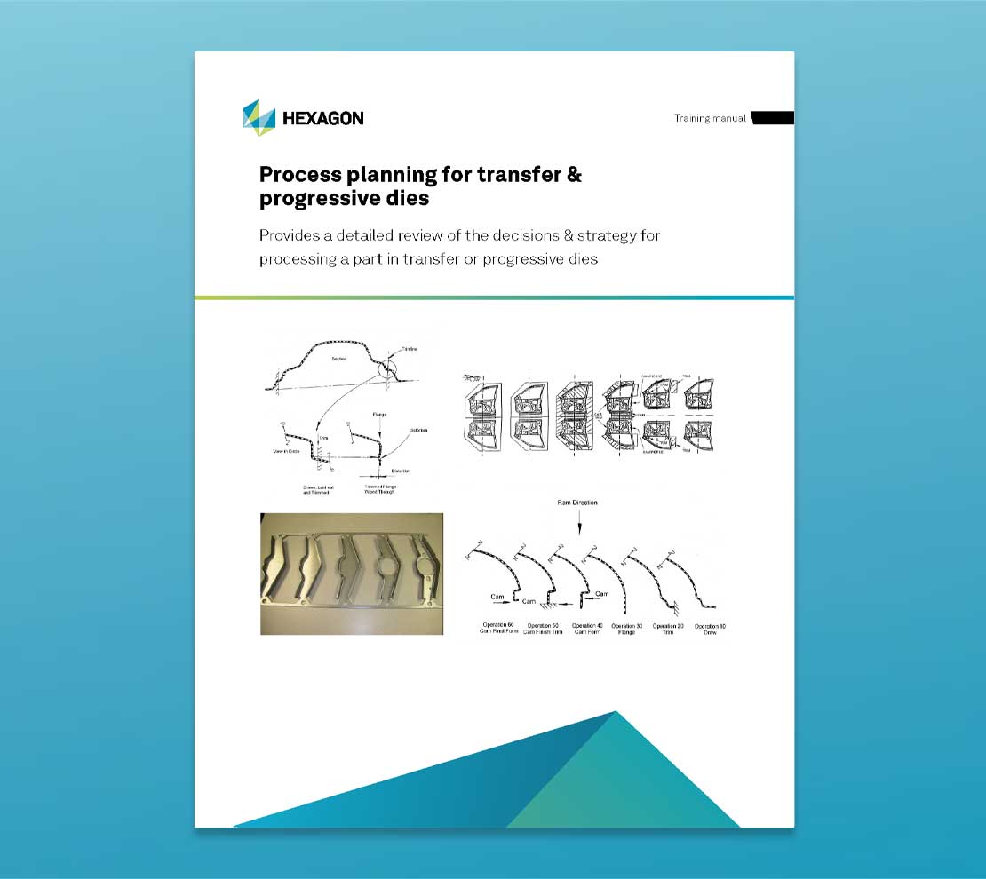 Close up of the training material front cover for process planning for progressive dies