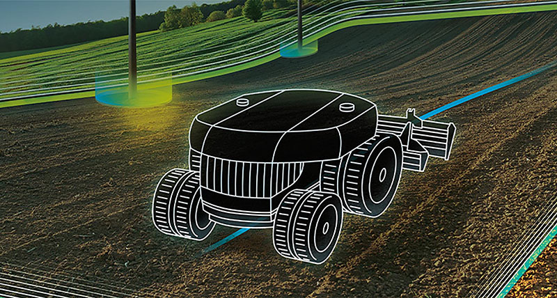 Autonomous ag vehicle in a field
