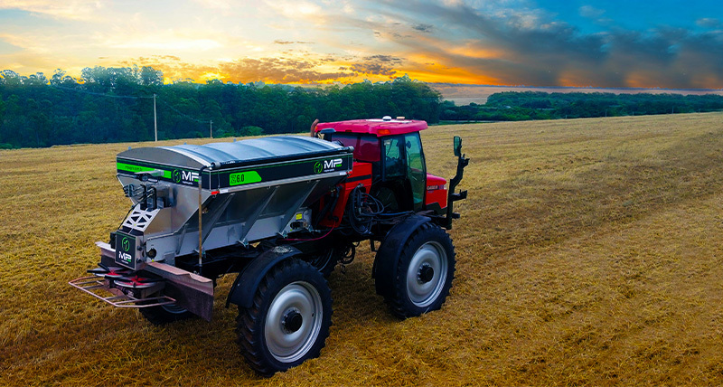 A tractor in a field