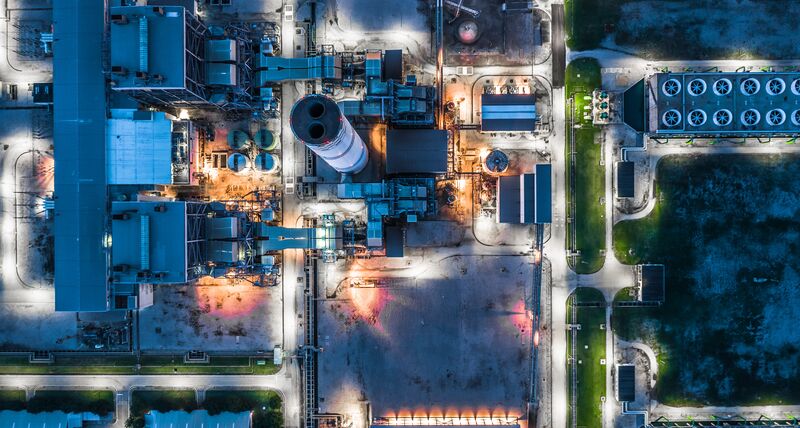 Power plant view from above