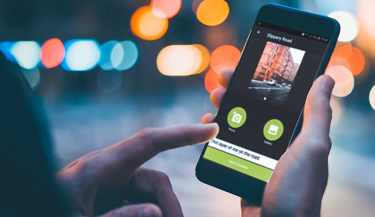 Hexagon's Mobile Alert app on a smart phone.