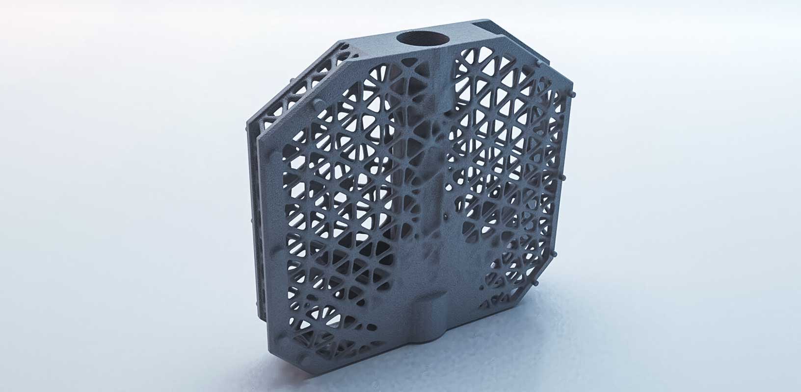 Bike pedal produced by additive manufacturing using advanced design for additive manufacturing tools