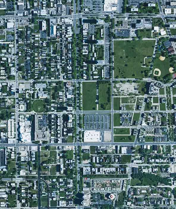 Vista aerea di una città da HxDR