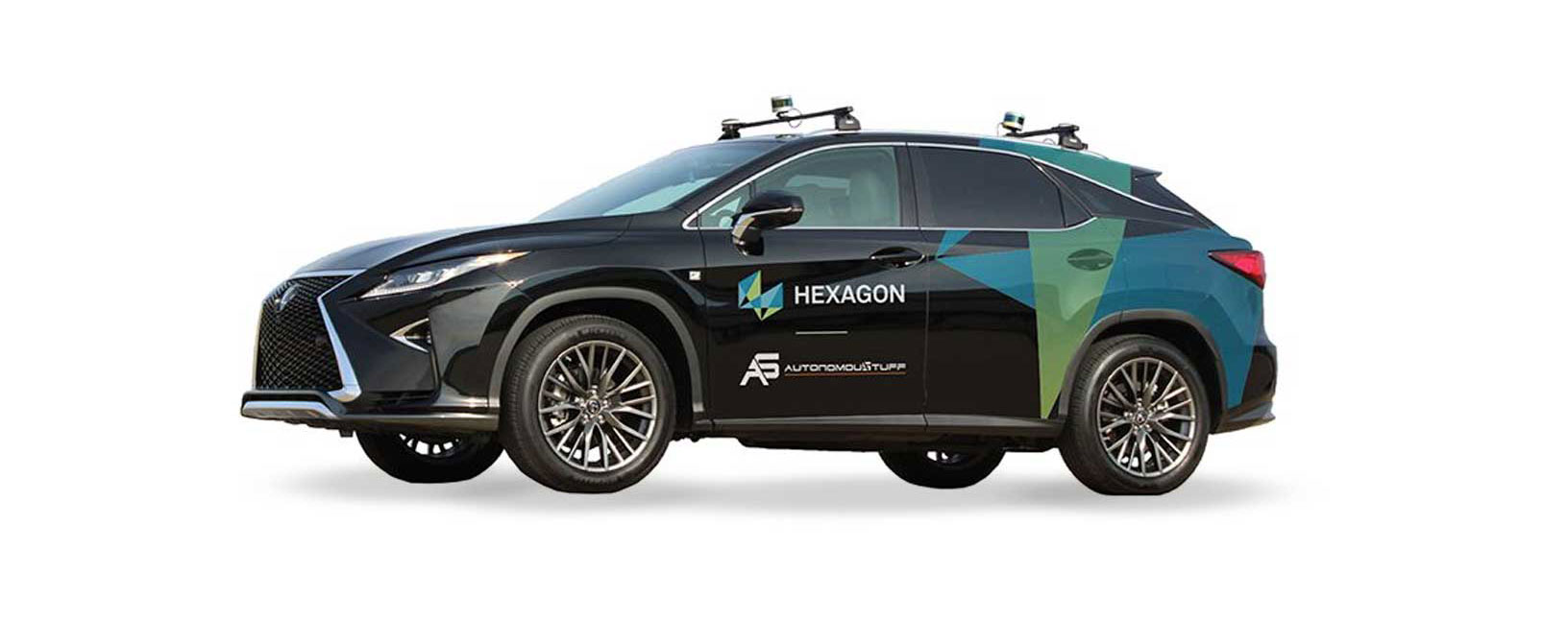 Image of Hexagon-branded vehicle with autonomous capabilities