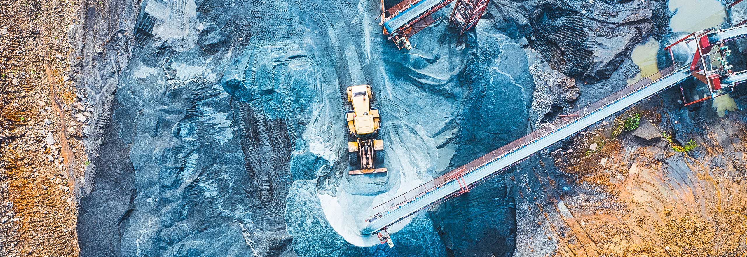 An aerial shot of a mining site