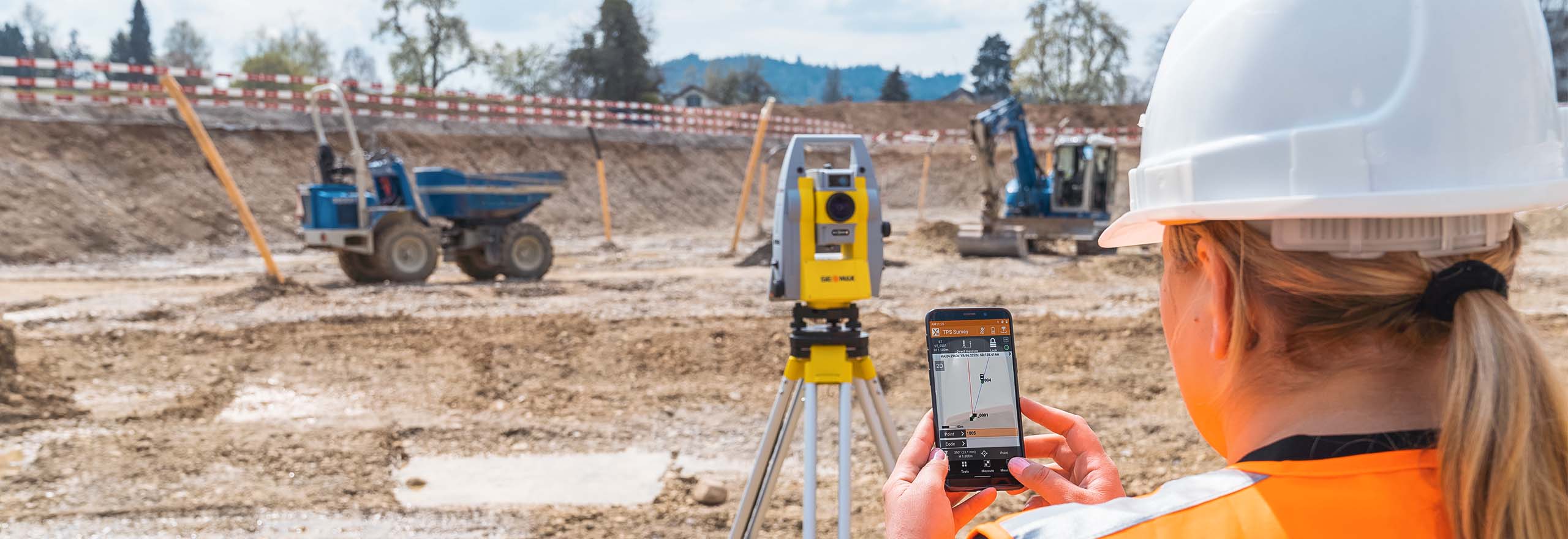 GeoMax Zoom95 Total Station on a construction site 