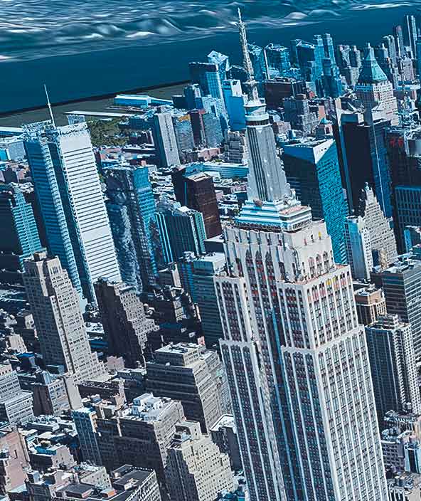 ニューヨーク・マンハッタンの 3D メッシュモデル 