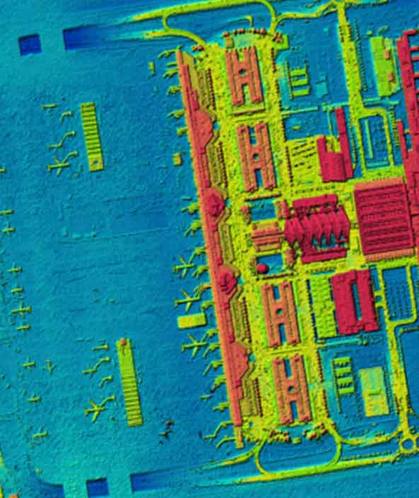 Modello digitale di superficie dell'aeroporto di Monaco in Germania 