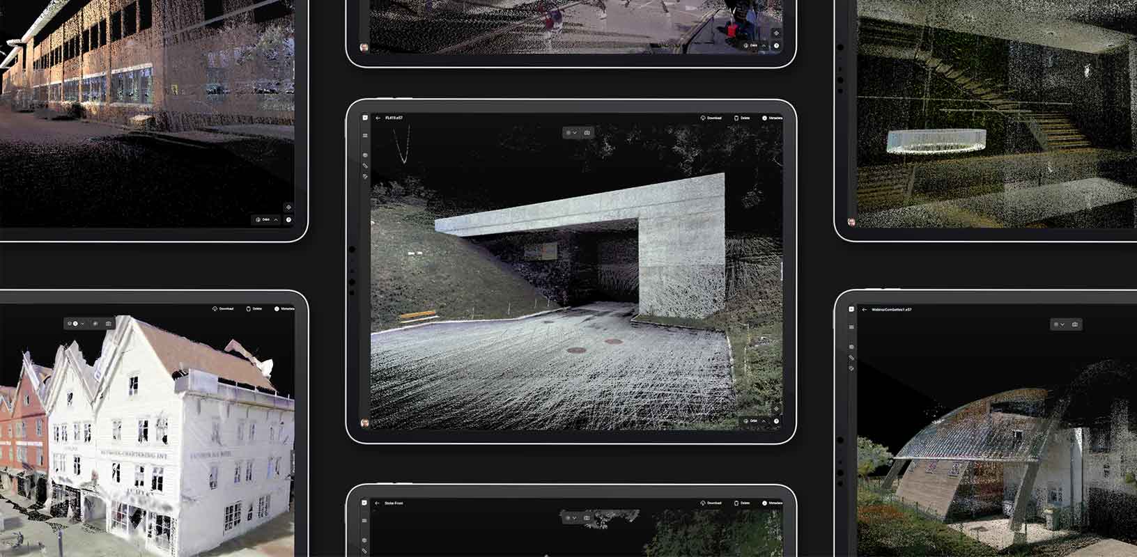 Tablets mit Screenshots der HxDR-Plattform