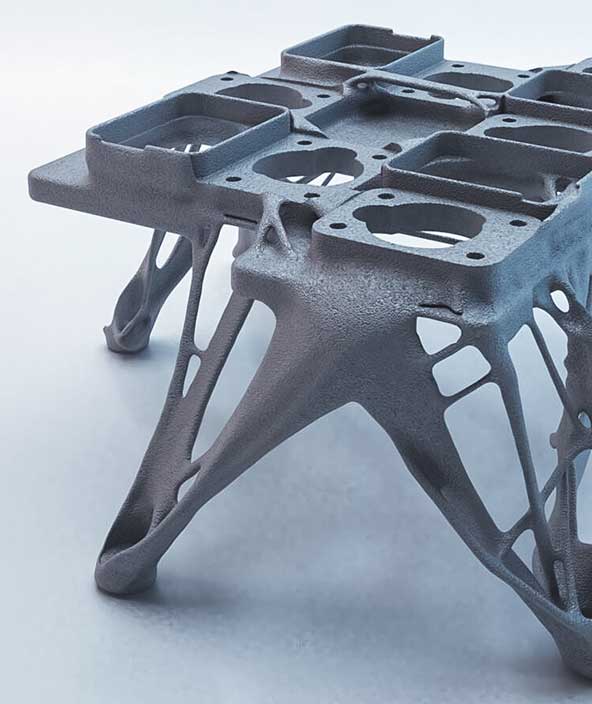 Tesat-Spacecom mounting part optimised by generative design for lightweighting