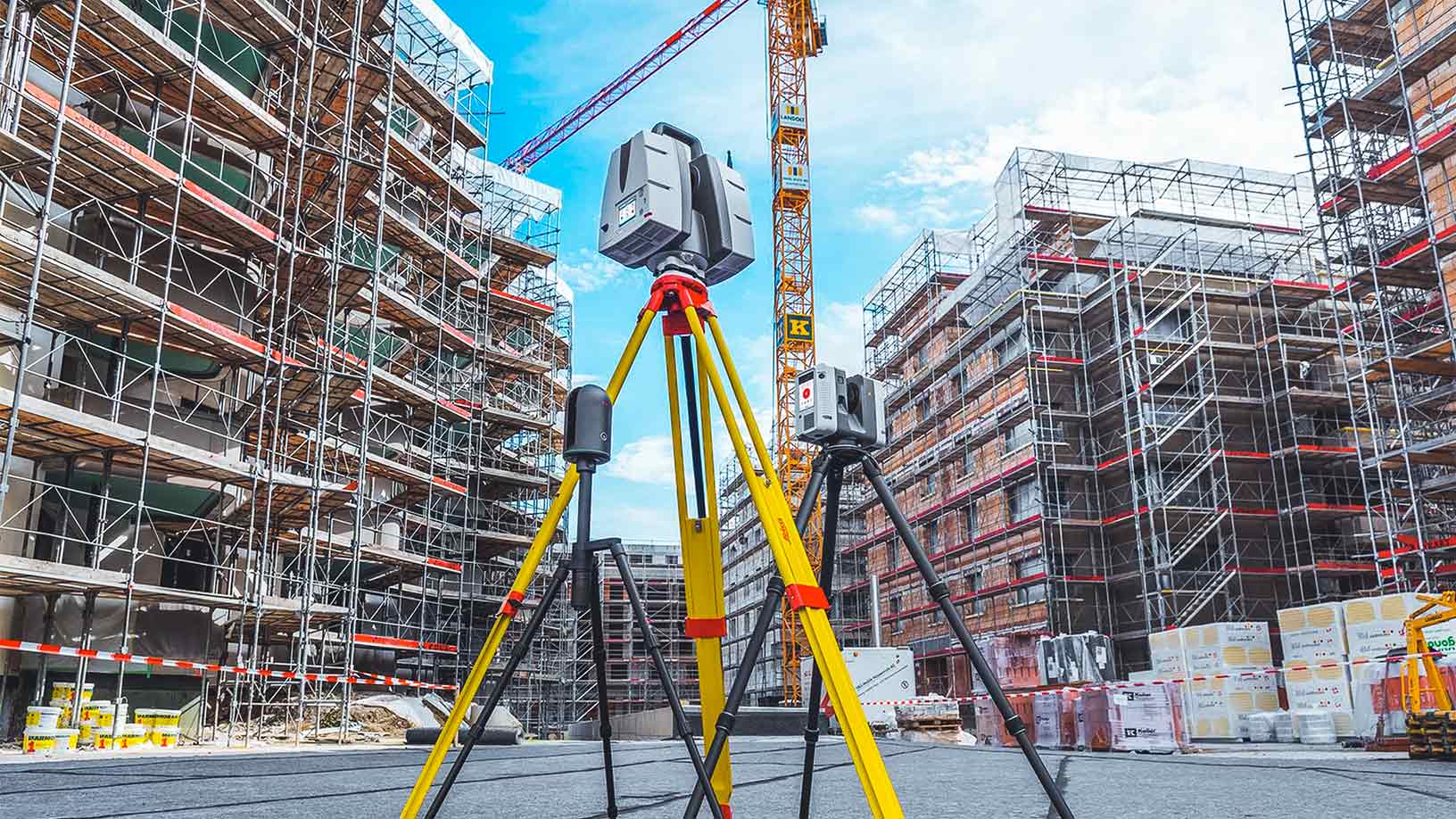 Leica ScanStation P50, RTC360 and BLK360 on a building construction site