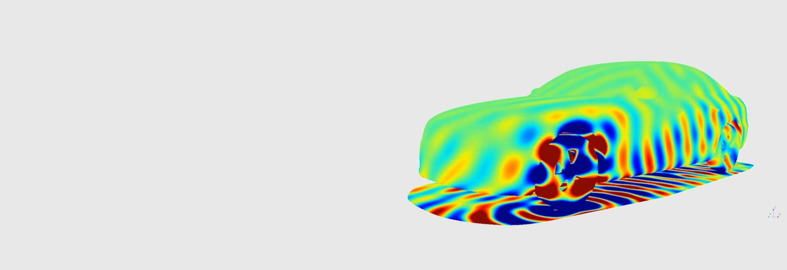 Pass-by noise simulation of a vehicle using acoustic simulation software 