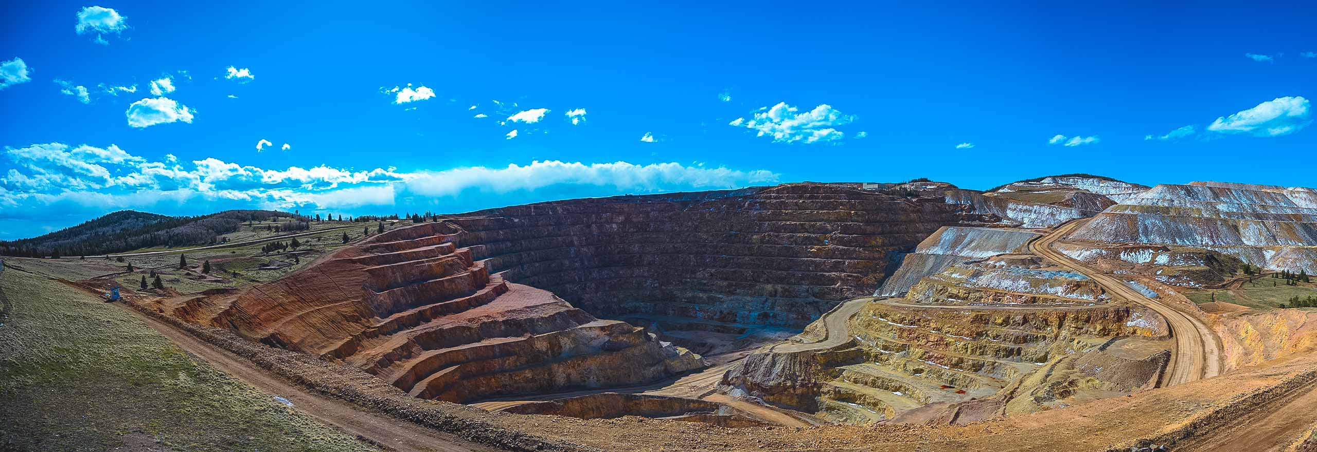 wide view of open pit mine