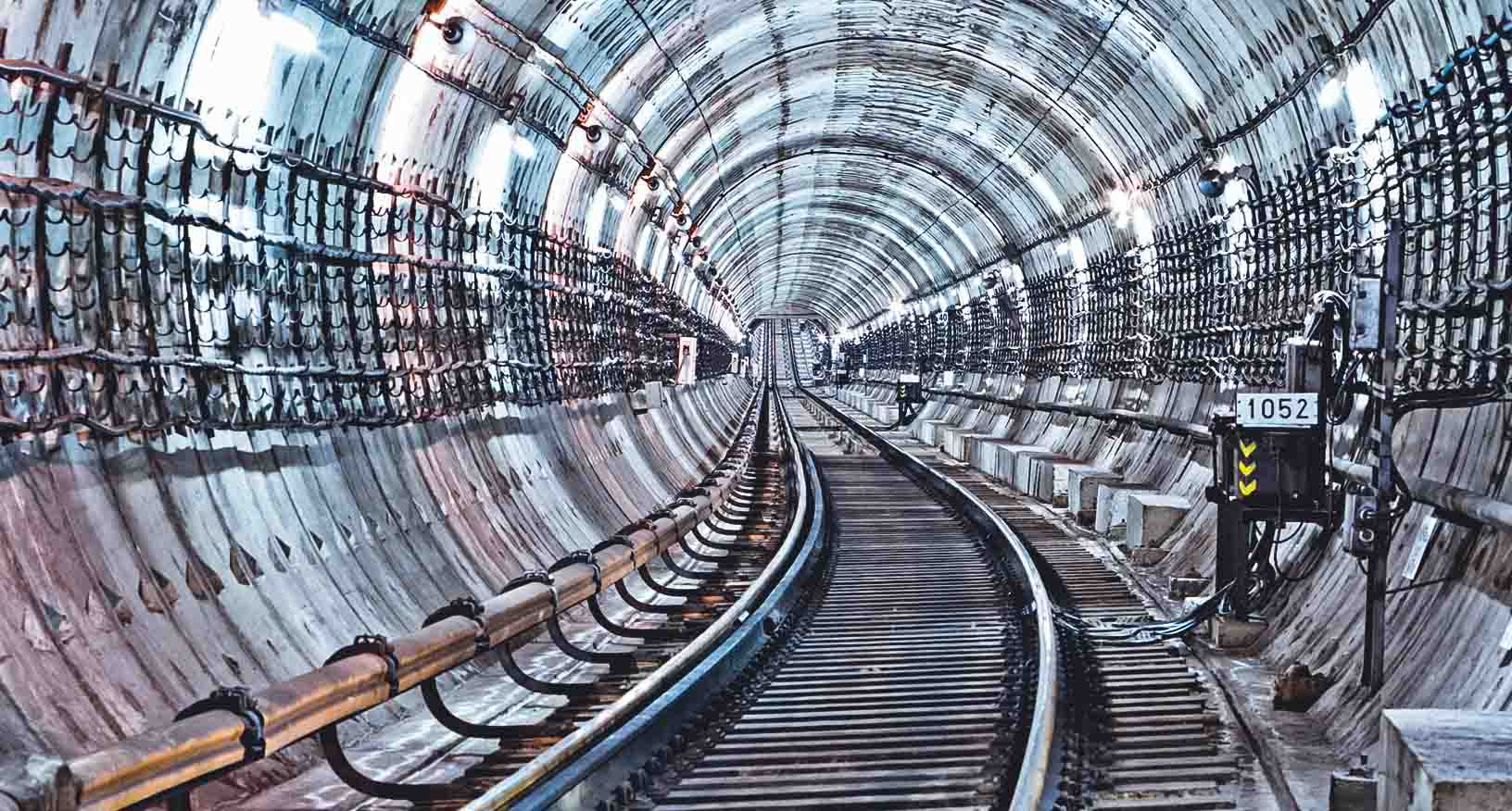 The inside of a train tunnel