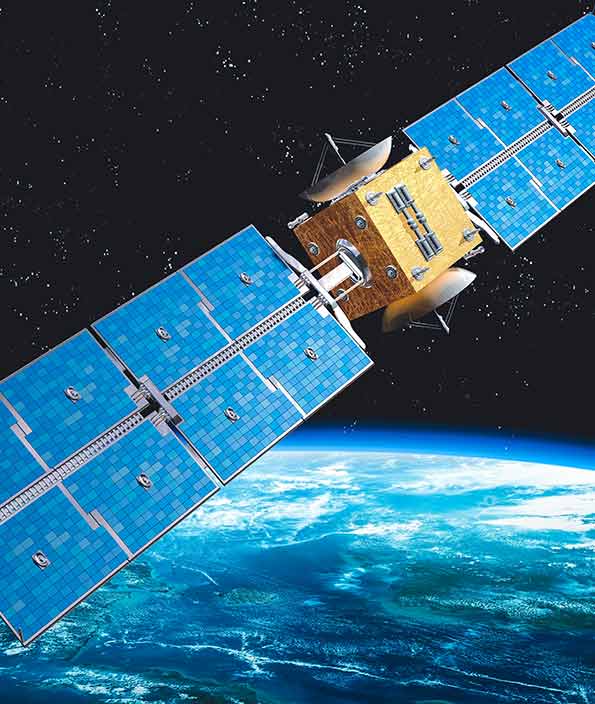 Satellite with solar arrays