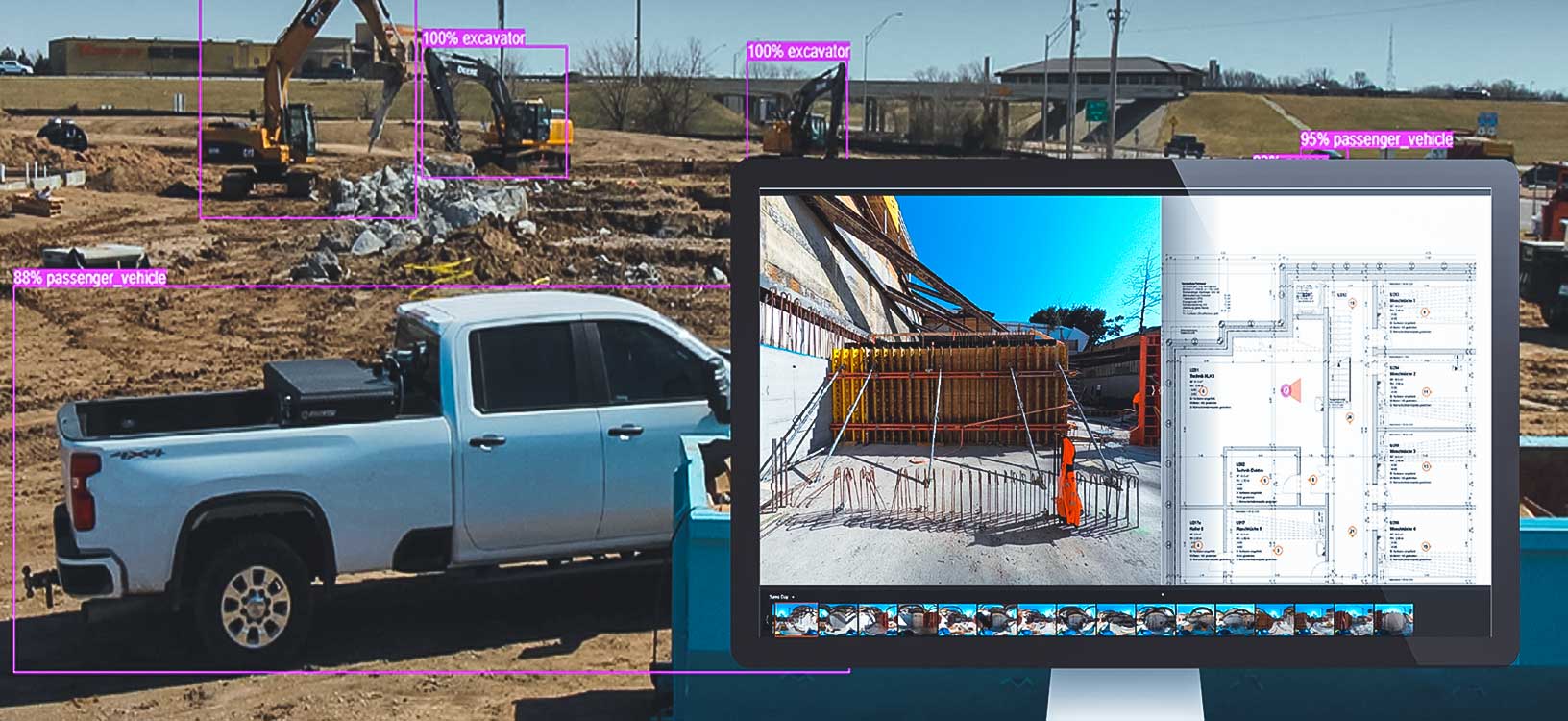 Site control software running at a construction site