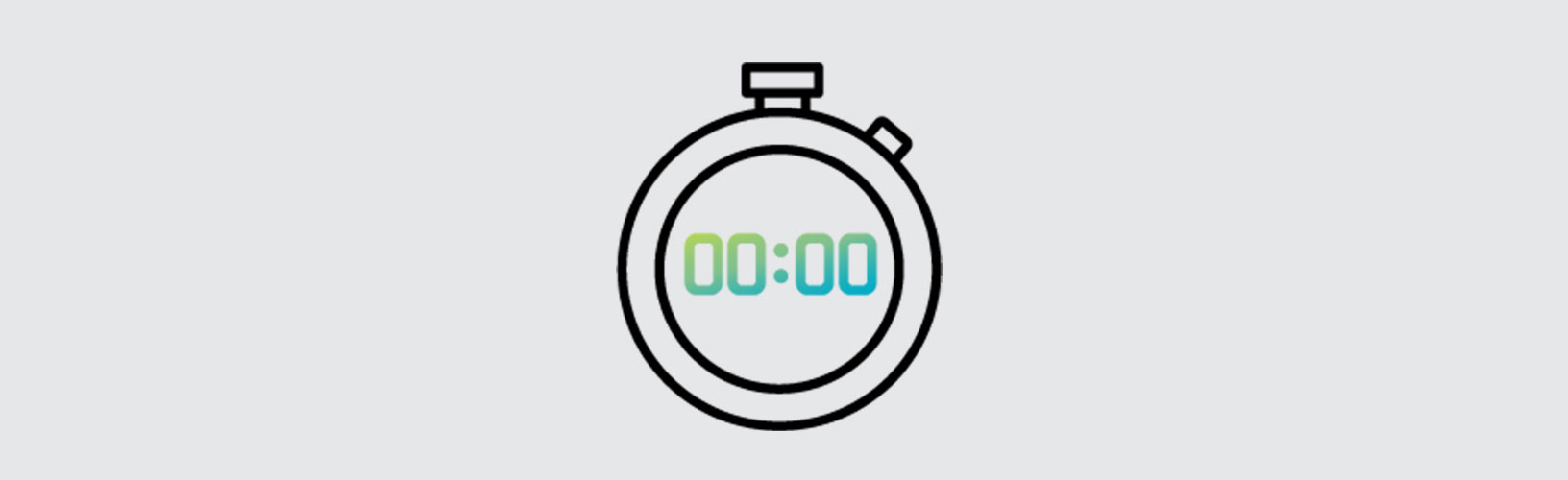Hexagon-branded icon representing a timing (a stopwatch)