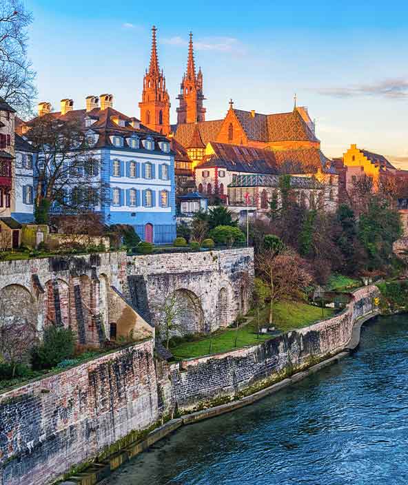 Basel in der Schweiz an einem friedlichen, sonnigen Tag