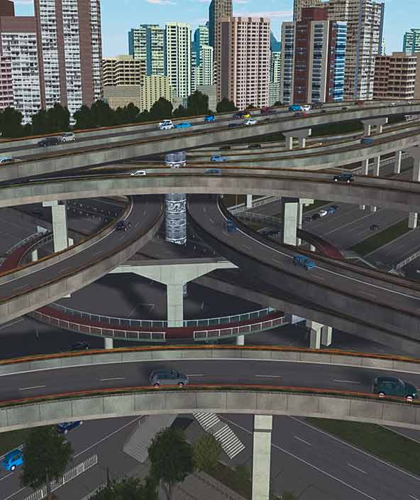 Simulación de tráfico en una intersección compleja en la ciudad usando las herramientas de simulación ADAS y autónoma de Hexagon