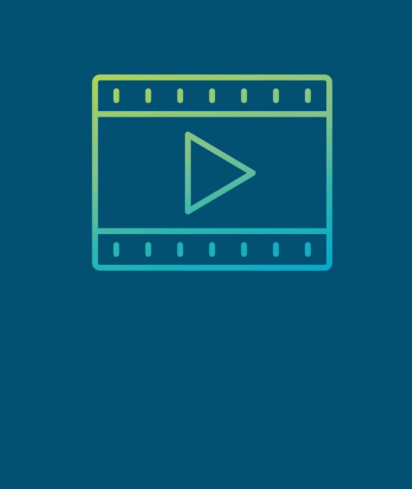Icône aux couleurs d’Hexagon symbolisant une vidéo