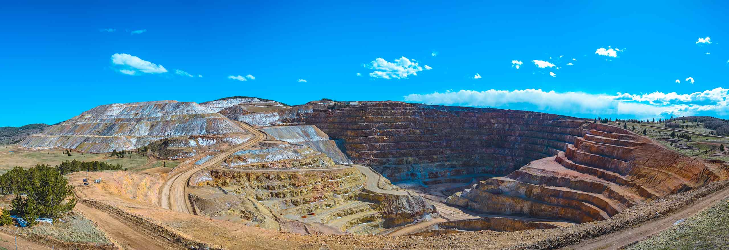 wide view of open pit operational mine