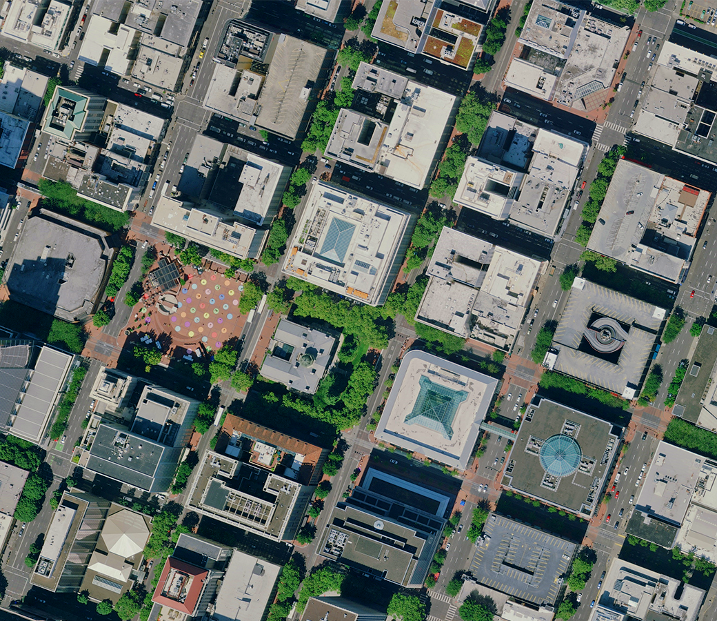 Dados aéreos de alta resolução de blocos da cidade em Portland