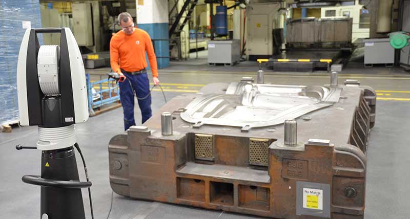 The Leica Absolute Tracker AT960 is used to measure car body parts