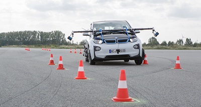 Image of car testing on track 