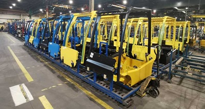 Production floor at Hyster-Yale in Craigavon, Northern Ireland