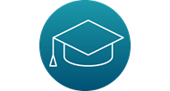 Stylized icon depicting a scholarly graduation cap.