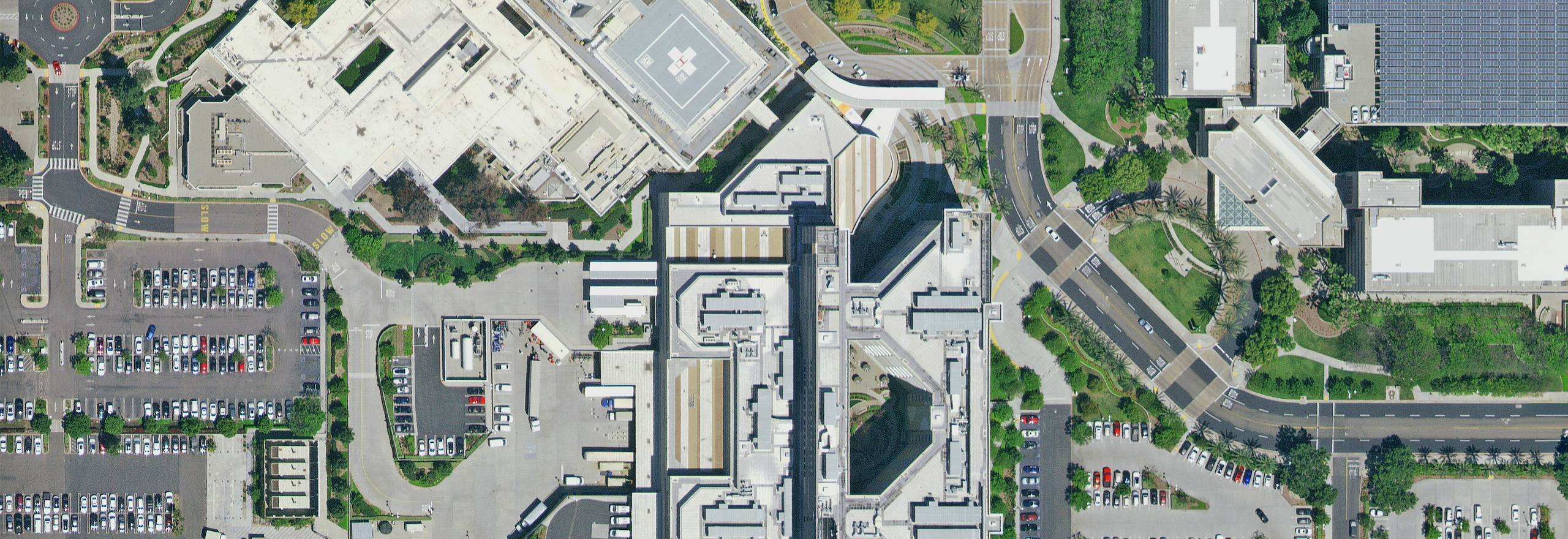 High-resolution aerial data of hospital in California