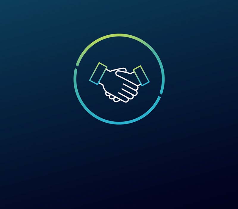 An icon featuring  a handshake symbolising partnership