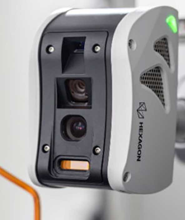Close up of a laser scanner from Hexagon