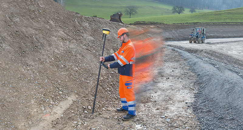 Engineering surveyor using iCG70T to create digital terrain model for machine control
