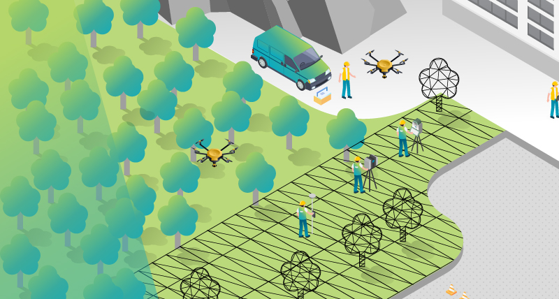 Technologie de positionnement dans la construction lourde