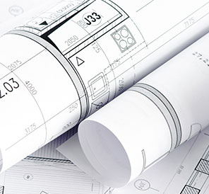 Image of construction blueprints rolled up