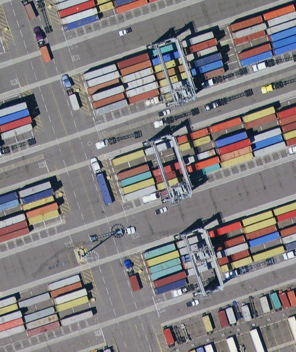 Imagerie aérienne du port de Los Angeles