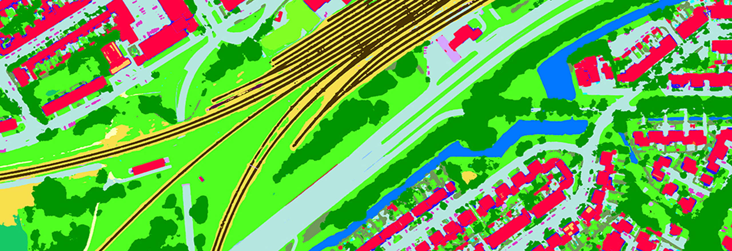 Dati di analisi della copertura del suolo di un'area residenziale