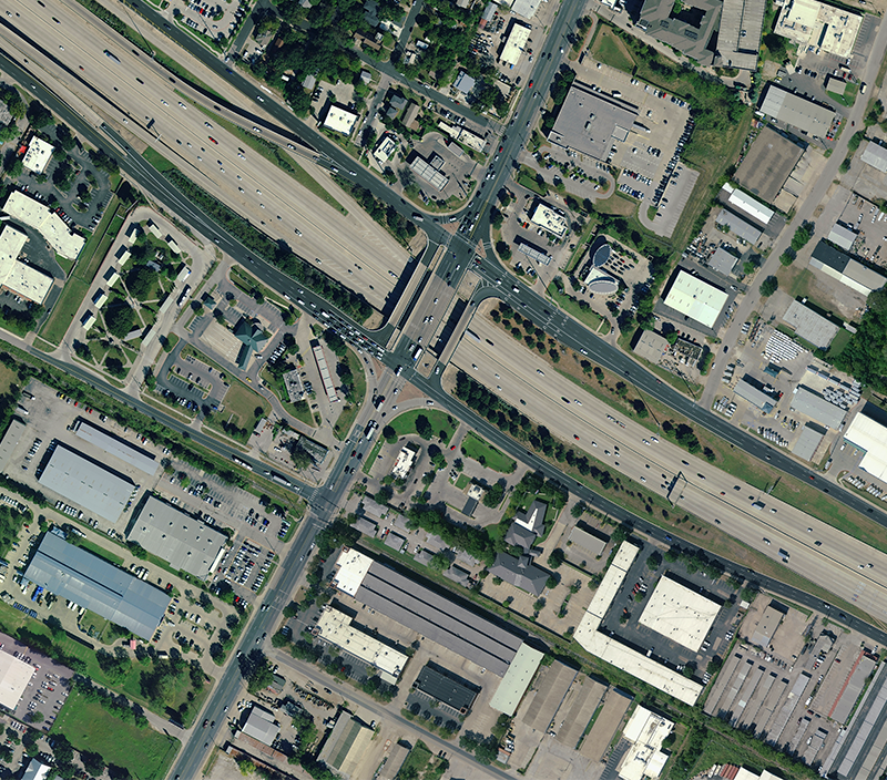 HxGN Content Program aerial data of major freeway in Houston