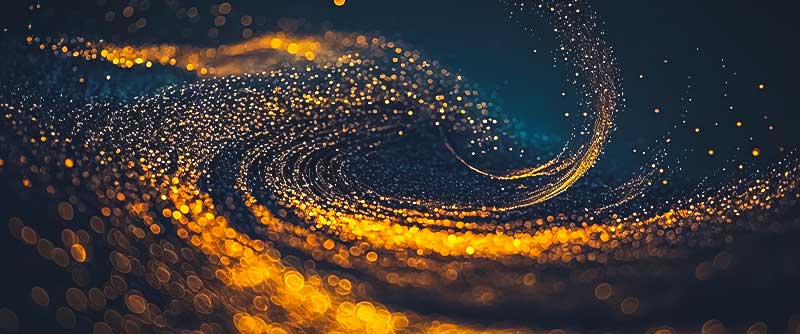 Modern swirls of yellow light