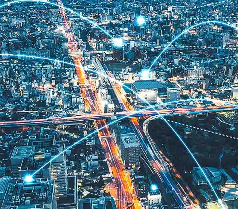 City with connect network concept